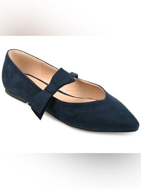 Journee Womens Aizlynn Ballet Pointed Toe Slip On Dress Flats